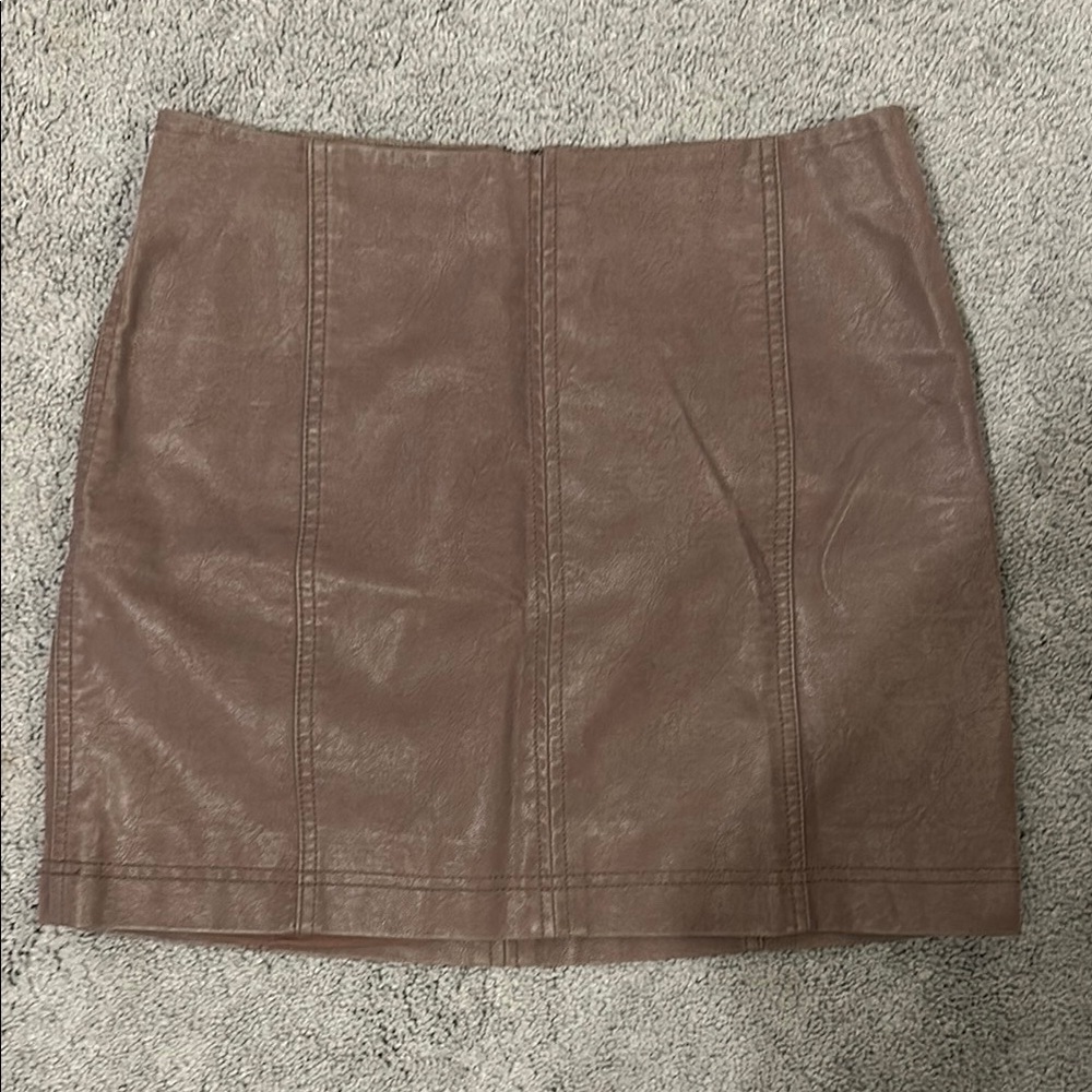 Free People Mauve “Leather” Mini Skirt